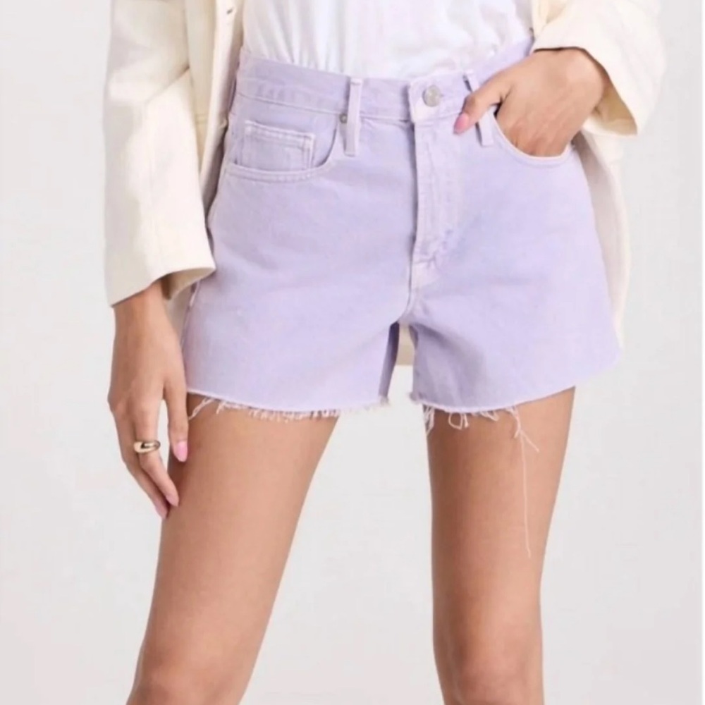 Frame Le Brigette Purple Washed Shorts - Picture 3 of 5